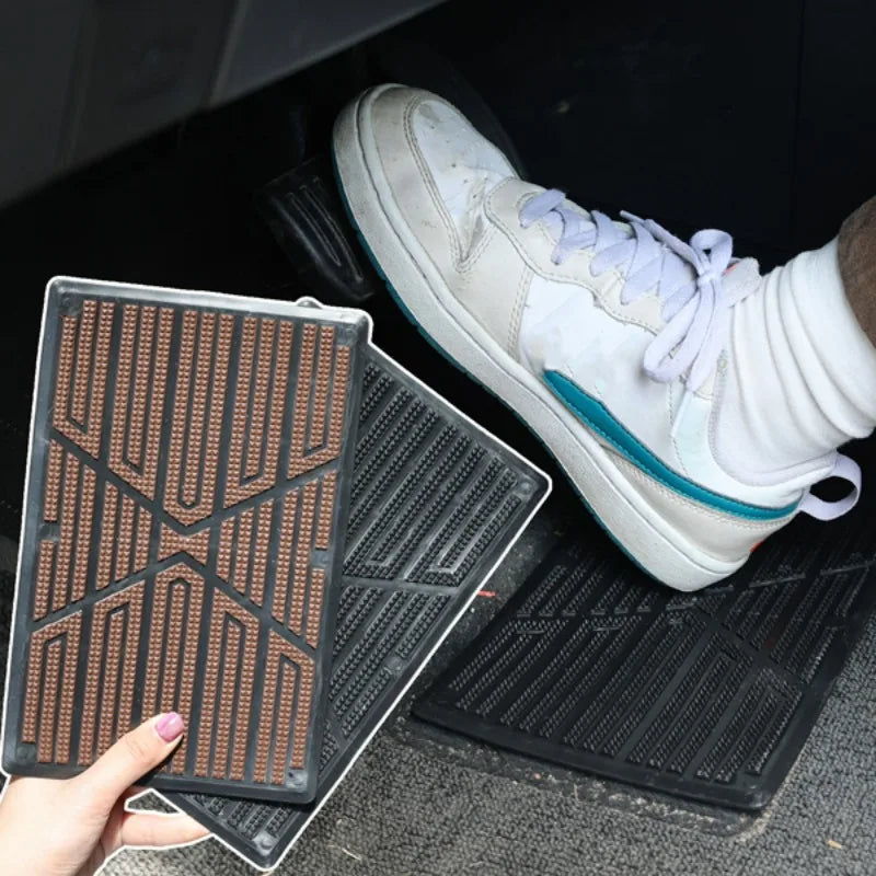 Universal Car Floor Pad PVC Pedal Plate Anti Skid Foot Heel Scuff Plate Car Floor Mat Non-Slip Carpet Patch 23×15cm Auto Mats