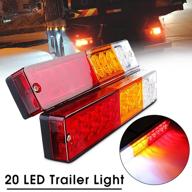 20-LED Tail Light for Cars, Trucks, and Trailers Rear Stop, Reverse, and Turn Signal Indicator Lamp