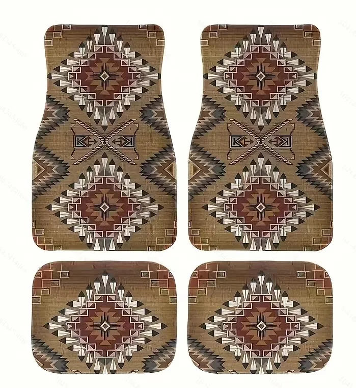 4PCS/Set Car Floor Mats Car Floor Protector Bohemia Carpet Rugs Universal Auto Foot Pad Set Auto Accessories Car Decoration