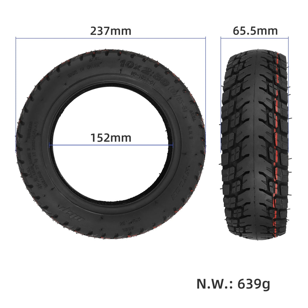 Ulip 10x2.5 Tubeless Tire 60/85-6 Off-Road Vacuum Tire 10 Inch Electric Scooter Tire Explosion-Proof Inflatable Rubber Tyre