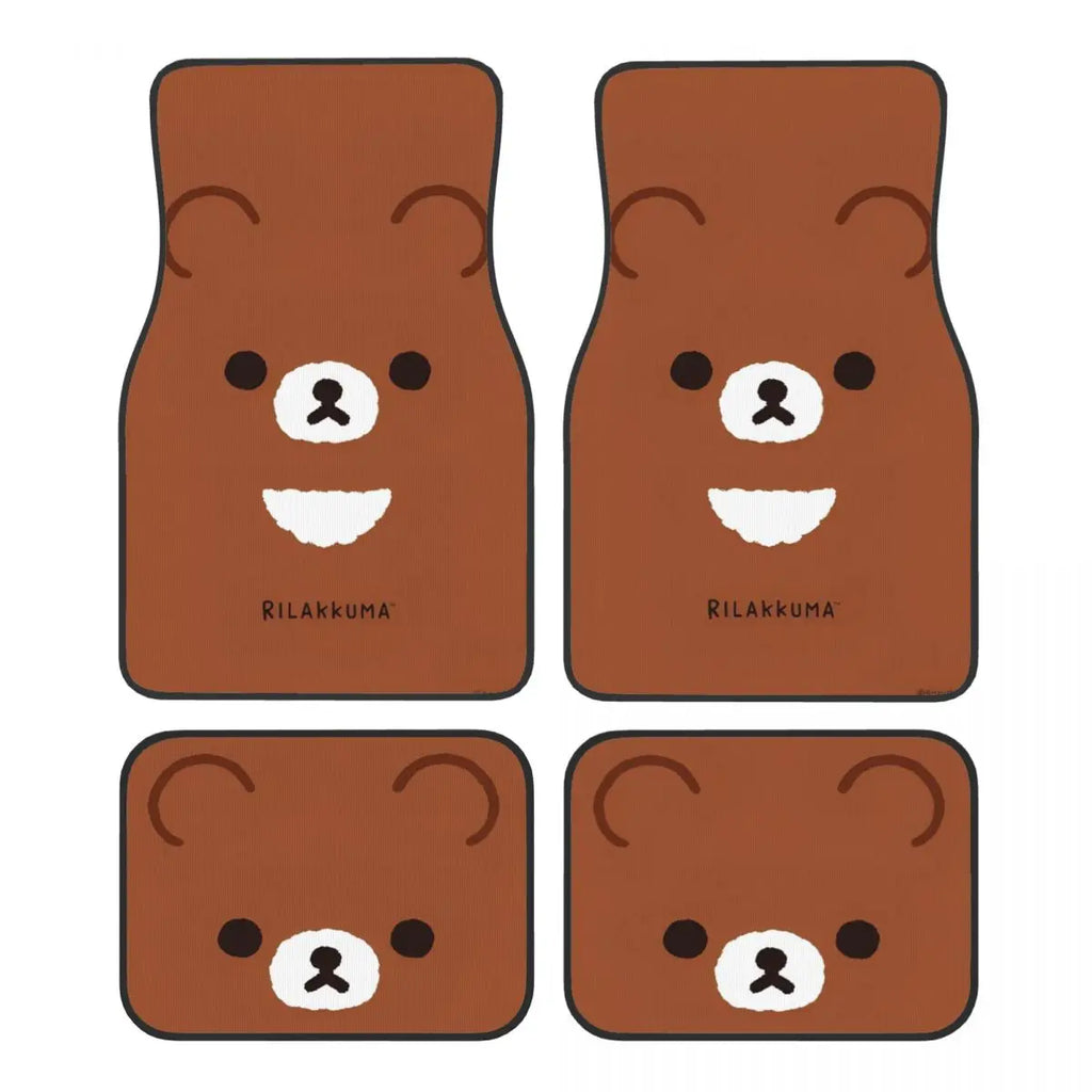 Rilakkuma Car Floor Mats Carpet Set of 4 Anti-Slip Universal Automotive Floor Mat Fit for Mid Trucks