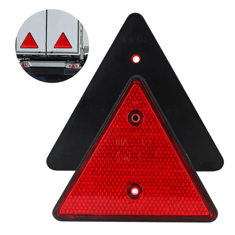 Red Rear Reflectors Car Accessories Triangle Reflective Fit for Trailer Motorcycle Caravan Truck Boat
