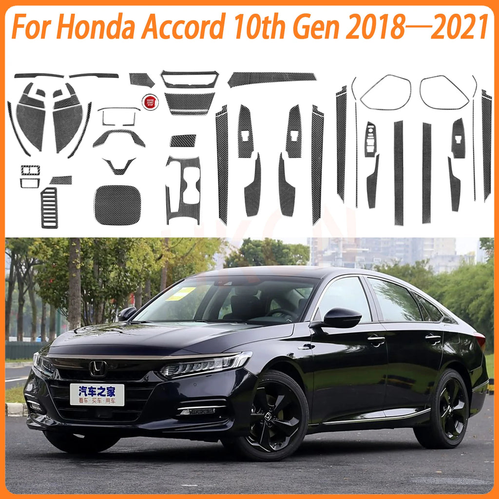 Interior Accessories Steering Wheel Central Armrest Panel Cup Holder For Honda Accord 10th Gen 2008—2021 Carbon Fiber Sticker