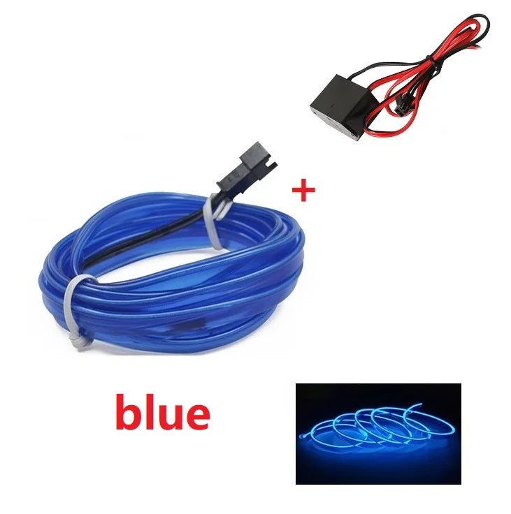 LED Car Interior Decoration Light EL Wiring Neon Strip For Auto DIY Flexible Ambient Light with USB Drive Ambient Lamp