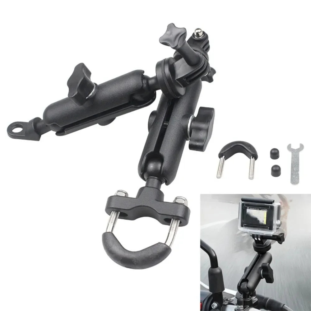Motorcycle Dashcam Bracket Motion Camera Mounting Bracket Pan Tilt Bracket Car Mounted Aluminum Alloy Camera Bracket