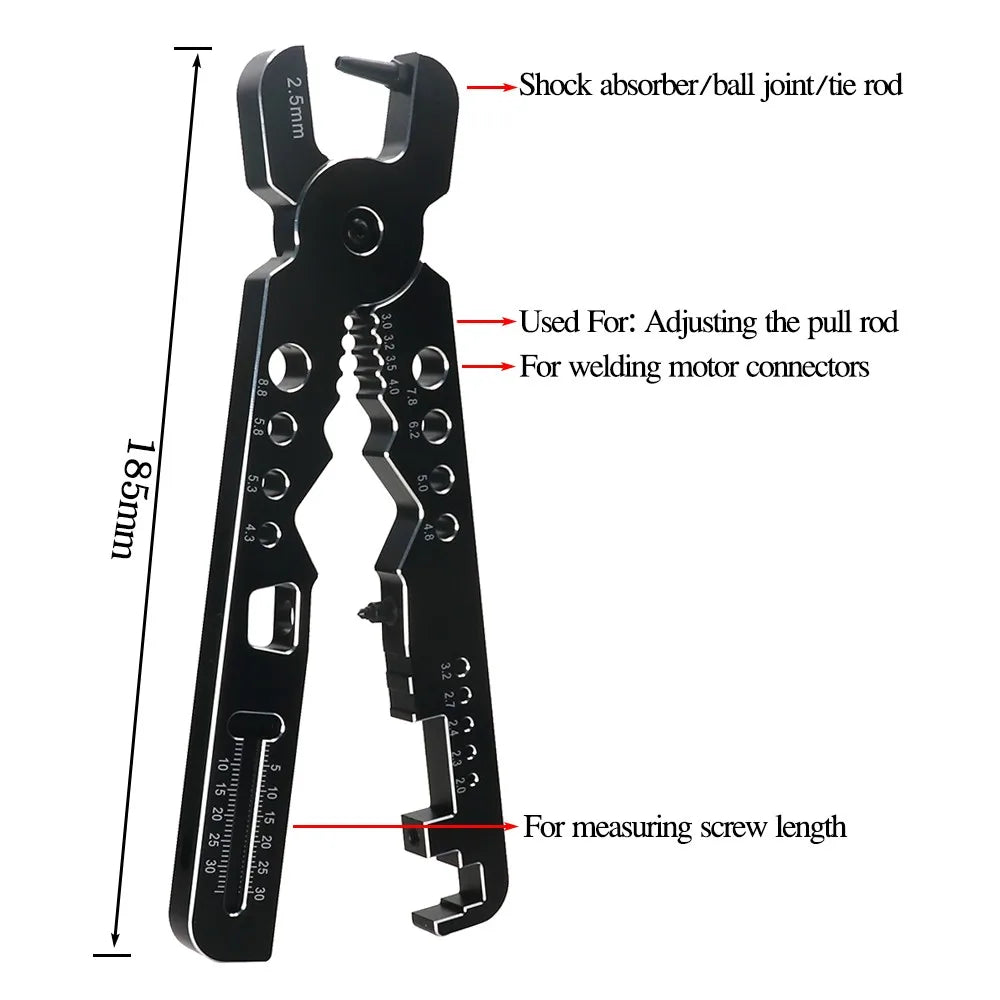Remote Control Car Assembly Tool All Metal Multi-function Shock Absorber Tool Pliers Ball Nose Pliers Shock Absorber Rod Tool