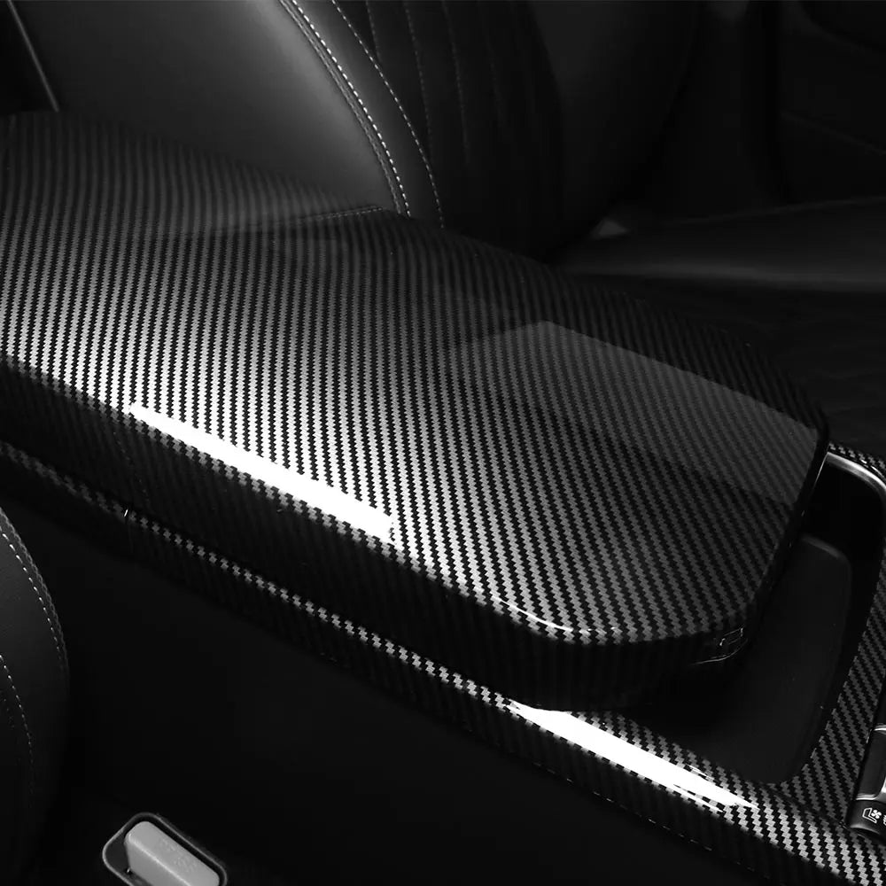 For Kia Stinger 2018-2023 Car Tuning Carbon Fiber ABS Armrest Box Cover Trim Accessories