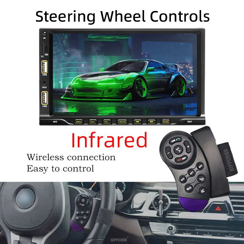 7inch Carplay Android Auto 1 Din Car Radio MP5 Multimedia Player Touch Screen FM Aux Input Bluetooth USB MirrorLink Universal