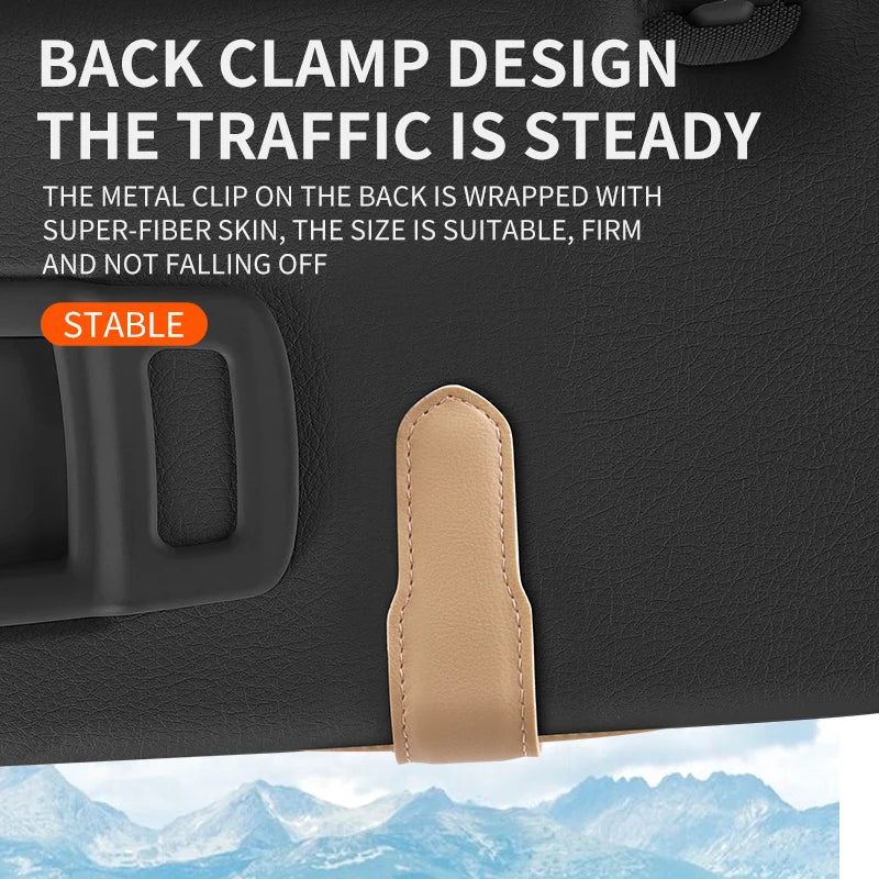 Car-mounted eyeglass holder - sunglasses double holder - car sunshade for storing sunglasses, tickets and cards car accessories