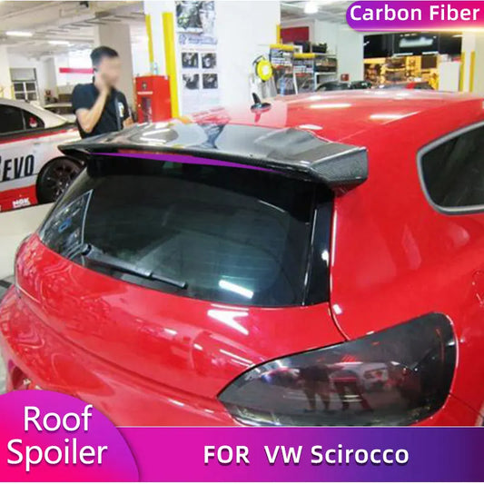 Carbon Fiber Car Rear Roof Spoiler Wings For Volkswagen VW Scirocco Standard 2008-2013 Not R Auto Rear Trunk Roof Wing Lip FRP