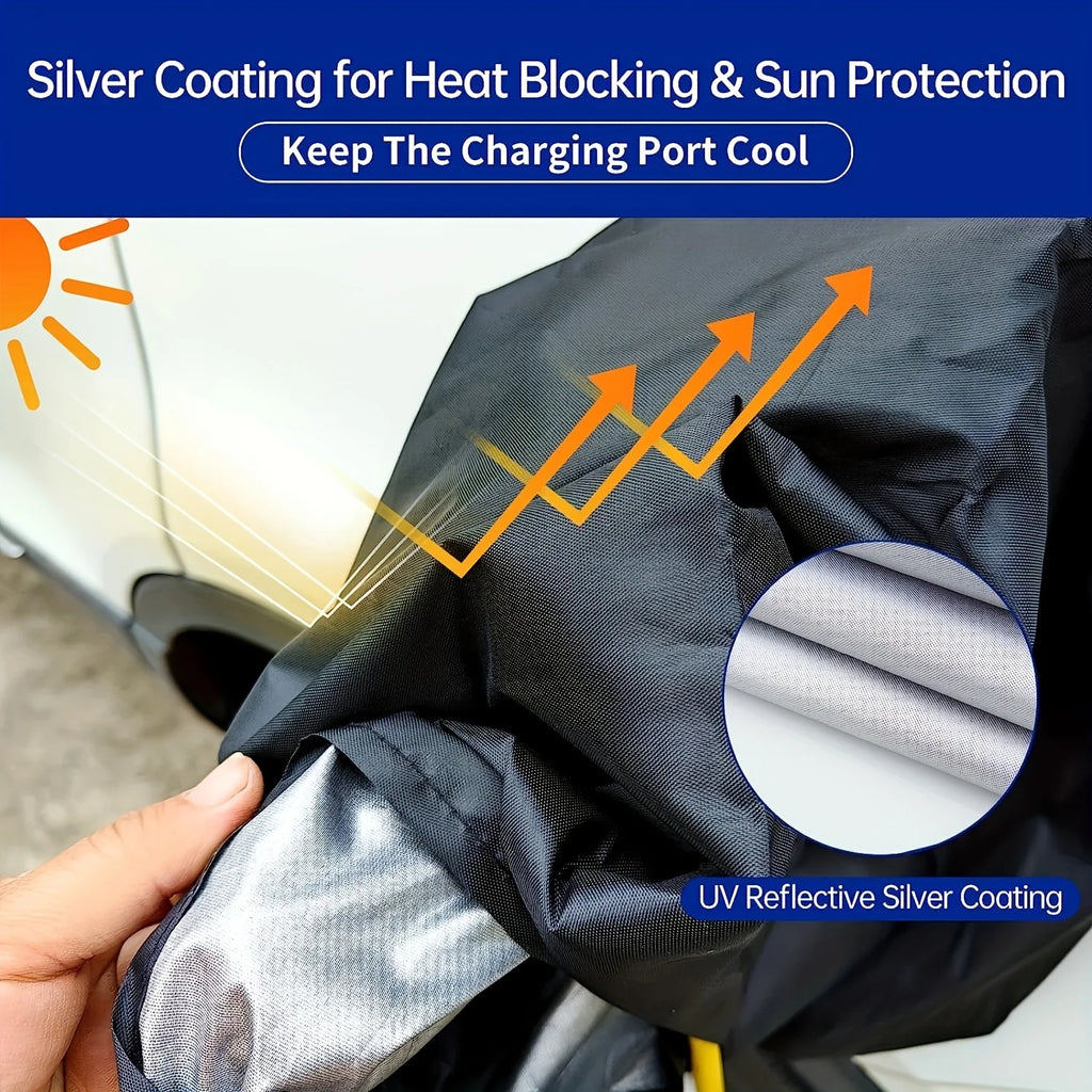 Magnetic EV Charger Port Cover - Durable, Weatherproof, UV & Snow Resistant, Heat Insulating for Electric Vehicles