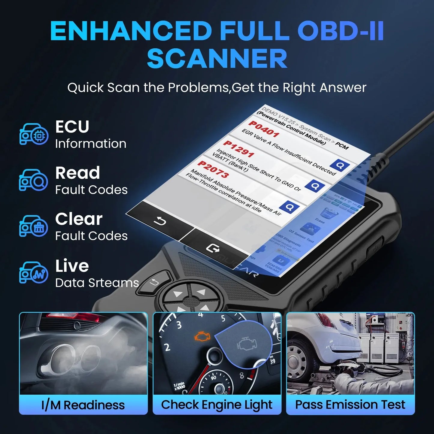 MUCAR CDE900 Auto OBD2 Scanner Engine Airbag ABS TCM