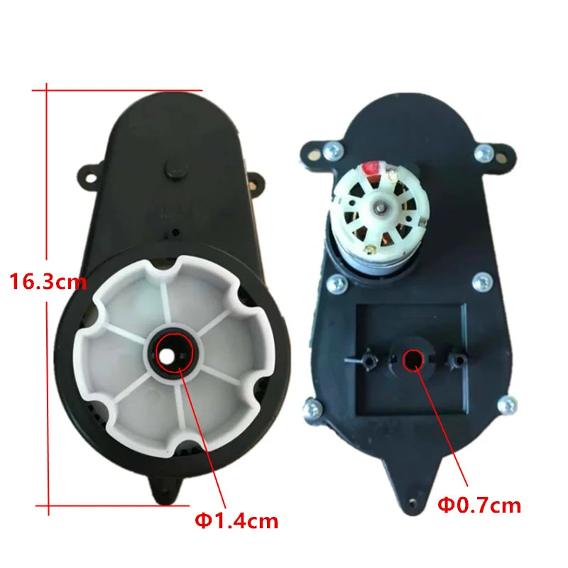 Children's electric vehicle 24V steering shaft motor, 12V/6V Ride on toys servos motor gearbox, Kid's Ride on car steering box