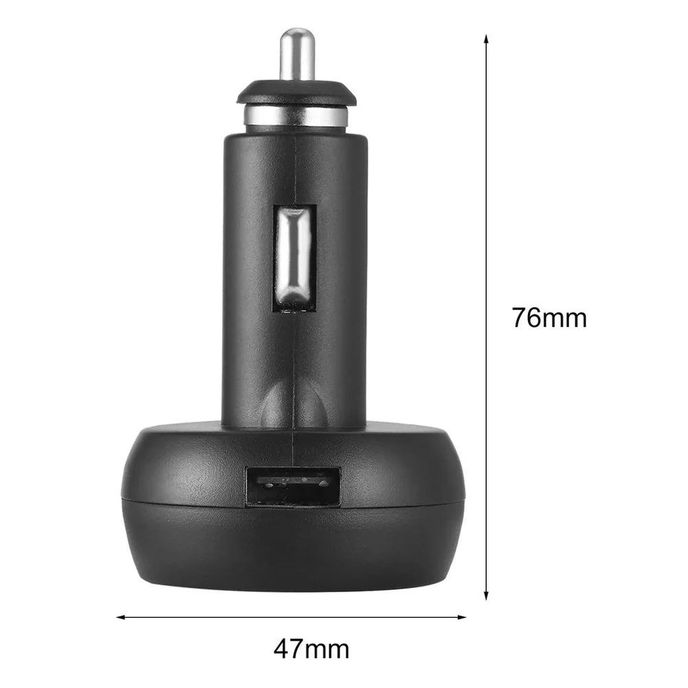 Car Charger 3 in 1 12/24V Charge with Voltmeter Switch Car Auto LED Digital Voltmeter Gauge Thermometer USB Charger