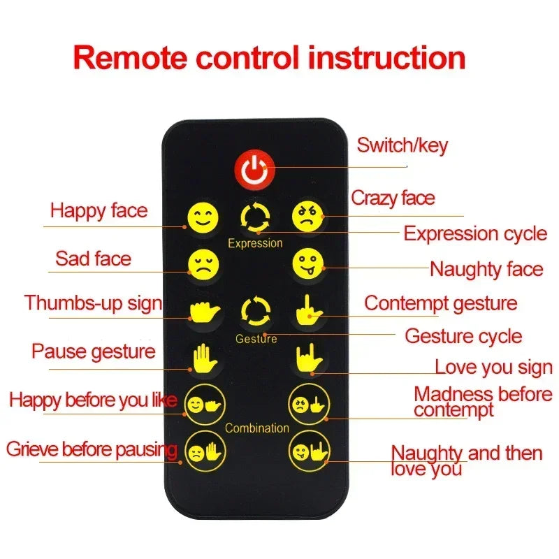 Car LED Funny Facial Expression Light With Remote Control Rear Window Multi-function Warning Reminder Lamp Exterior Accessories
