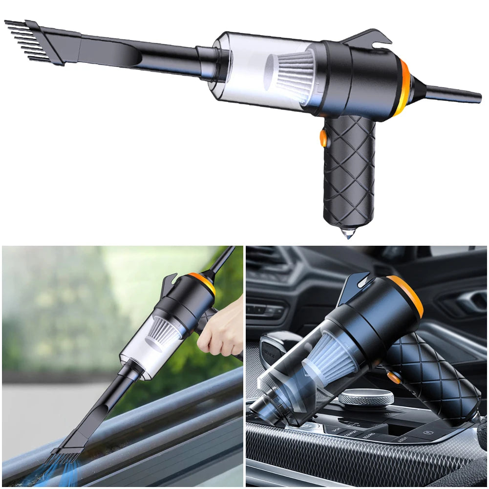 6 In 1 Blowing Suction Car Cleaner Type-C Rechargeable High Power Vacuum Cleaner Multifunctional for Car Home Keyboard Cleaning