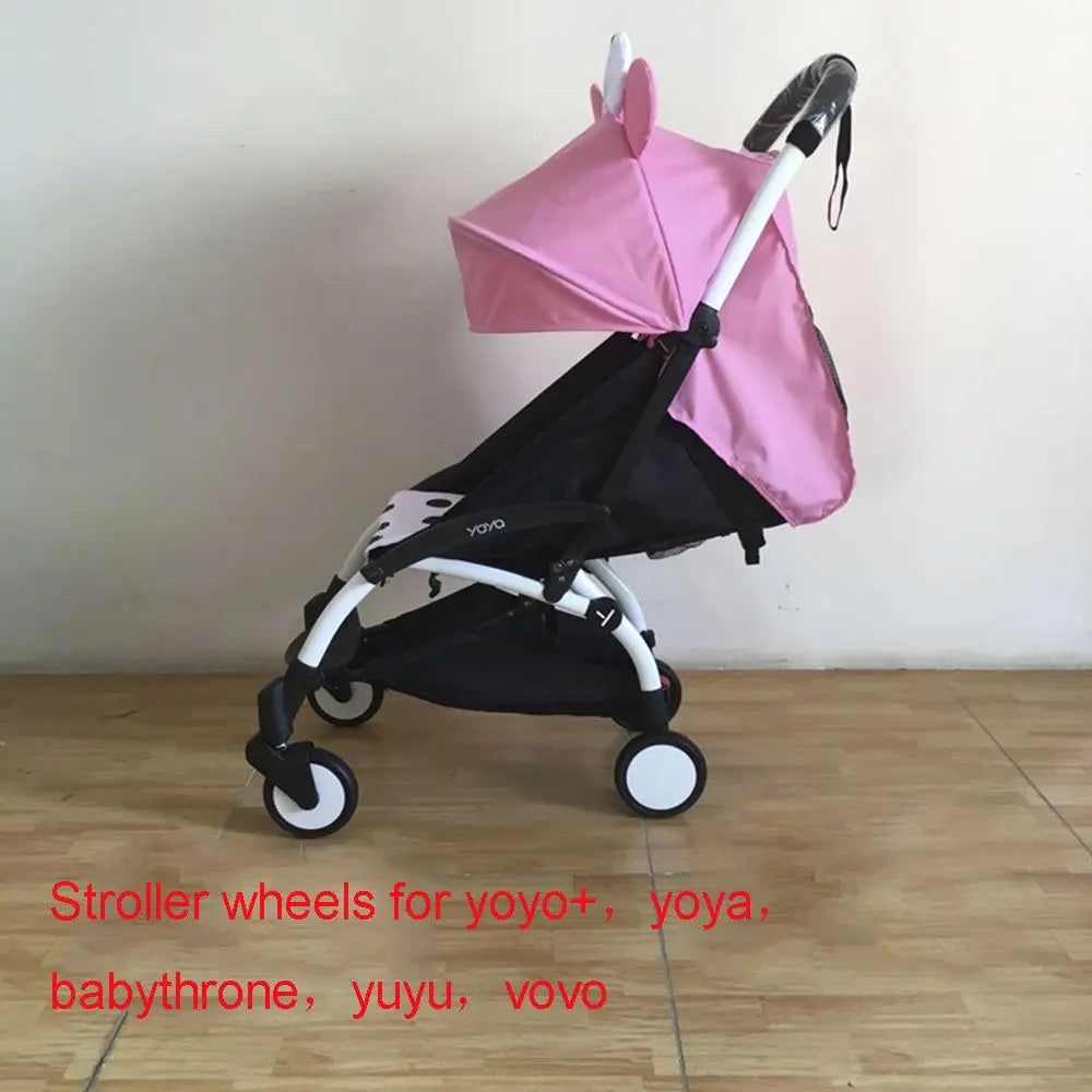 Accessories Trolley Wheel Bracket Front Rear Wheels PU Tyre Side Cover Wheel Axle  Accessories Screw Clip Type Stroller Wheels