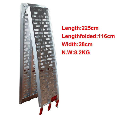 1Piece Aluminum Car Ladder Pickup Truck ATV Loading Ramps Portable 7.5 FT 750 Lbs Capacity Motorcycle Ramps with Tie Down Straps
