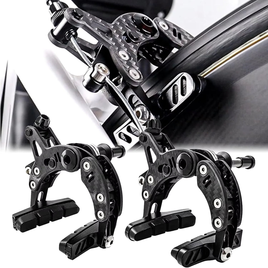 Bike Brake, Bicycle c-Type Brakes Calipers, Carbon Fiber Frame Front Rear Lightweight Side Pull Rim Brake for Road Bike