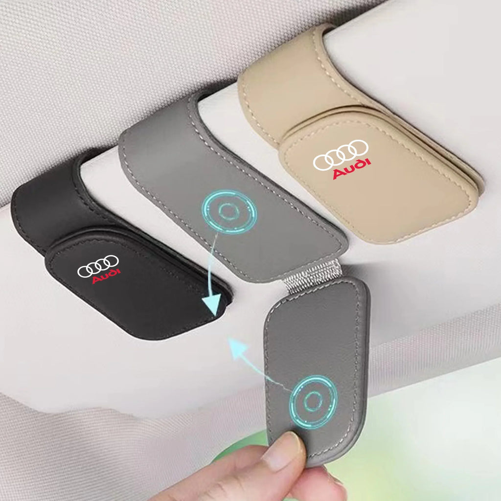 Car Interior Sun Visor Eyeglasses Holder Sunglasses Clip For AUDI A1 A3 A4 A5 A7 A8 Q3 Q5 Q7 S3 S4 S5 S6 S7 Sline Accessories
