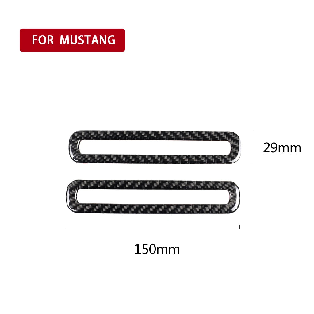 1 Pair Carbon Fiber Car Door Air Outlet Stickers Cover Decor for Ford Mustang Car Interior Accessories