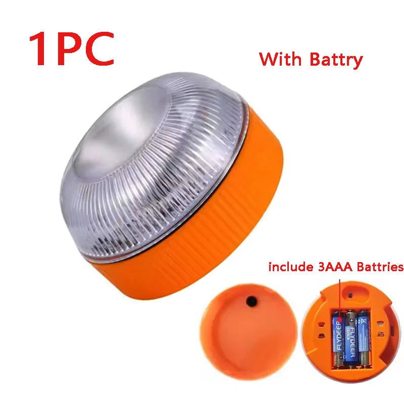 Led Car Emergency Light Flashing Light Magnetic Induction Road Accident Light Portable Strobe Warning Light Safety Accessory
