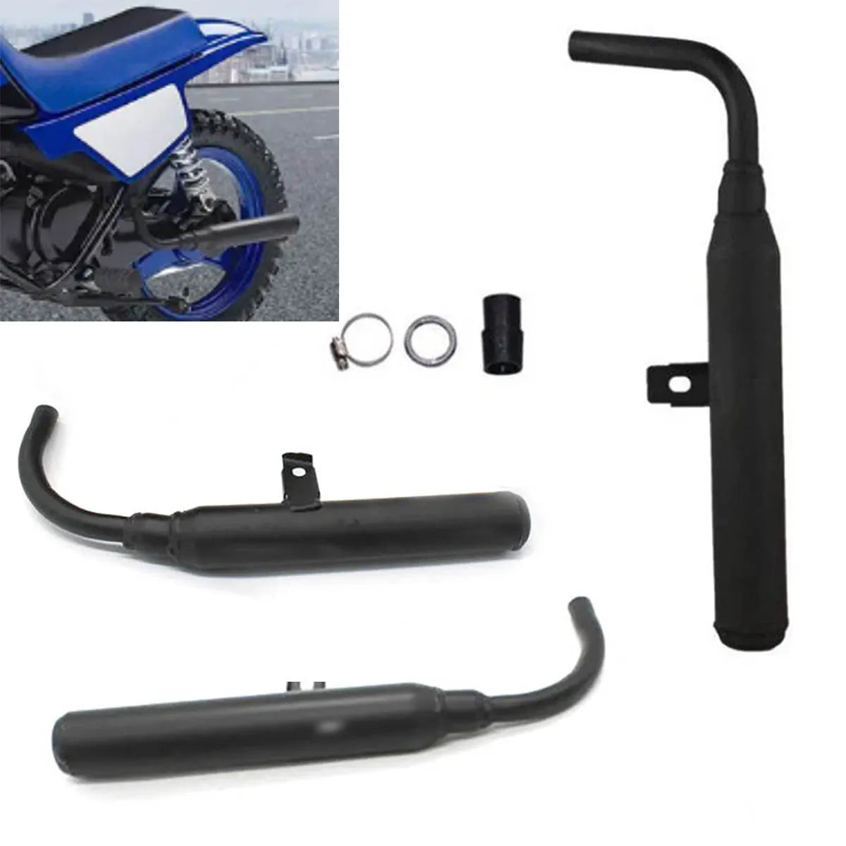 Motocicleta Silenciador Tubo para Crianças, Sistema Silenciador de Escape para Yamaha, PW50, PY50, PW, PY 50, PEEWEE, ATV, Quad,