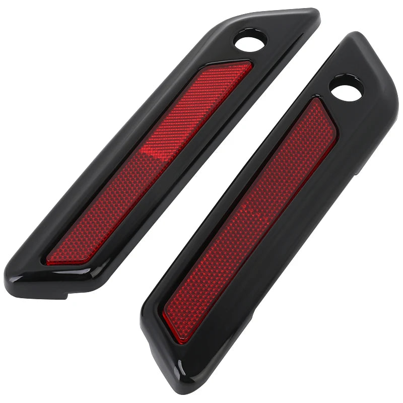 Motorcycle Accessories Hard Saddlebag Latch Cover Reflectors ABS For Harley Touring Road King Road Glide Street Glide 2014-up