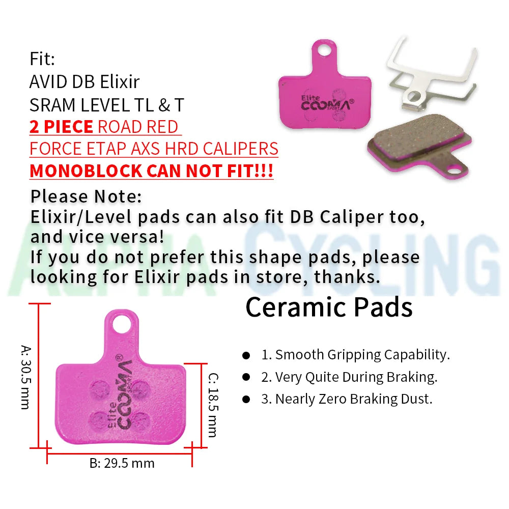 4 pares de pastillas de freno de disco de cerámica para AVID DB 1 3 5 Elixir SRAM LEVEL TL T UTL TLM B1 Red Force eTap AXS HRD