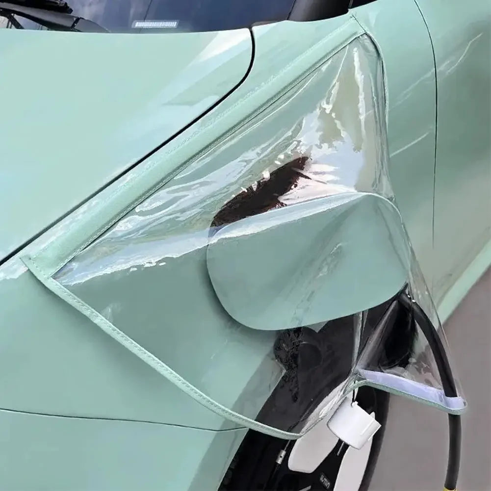 Electric Vehicle Charger Port Rainproof Cover, Waterproof PVC Plug Cover With Magnetic Stripe, Universal Fit For All EVs C5X1