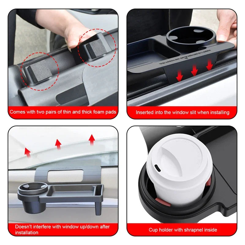 Multi-Functional Car Organizer Box Hanging Storage Rack with Cup Holder Vehicle Interior Accessories Side Door & Window Pockets