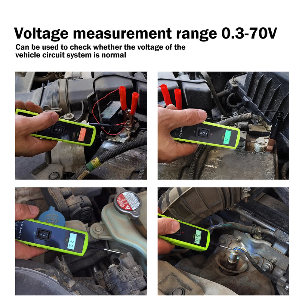 TopDiag P60 Automotive Circuit Tester Car Electrical System Short Tester 6-30V DC with Function LCD Display Flashlight Component