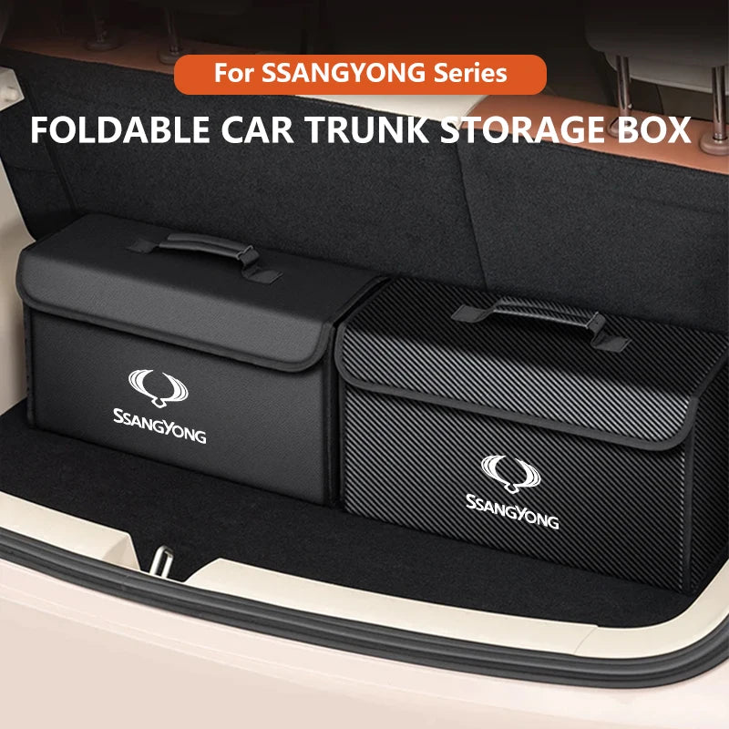 Car Trunk Organizer Box Foldable Storage Tidying Bag Auto Accessories For Ssangyong Rexton Tivoli Musso Kyron Korando Actyon
