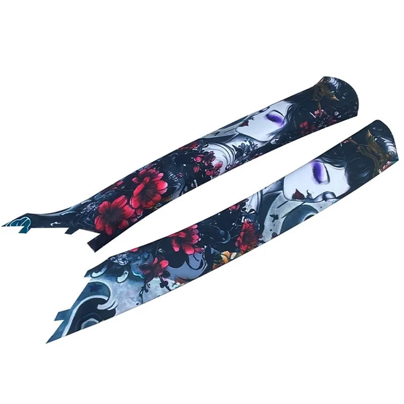 Universal car modification, flower arm beauty style car interior creative stickers, car roof ABC pillar modification.