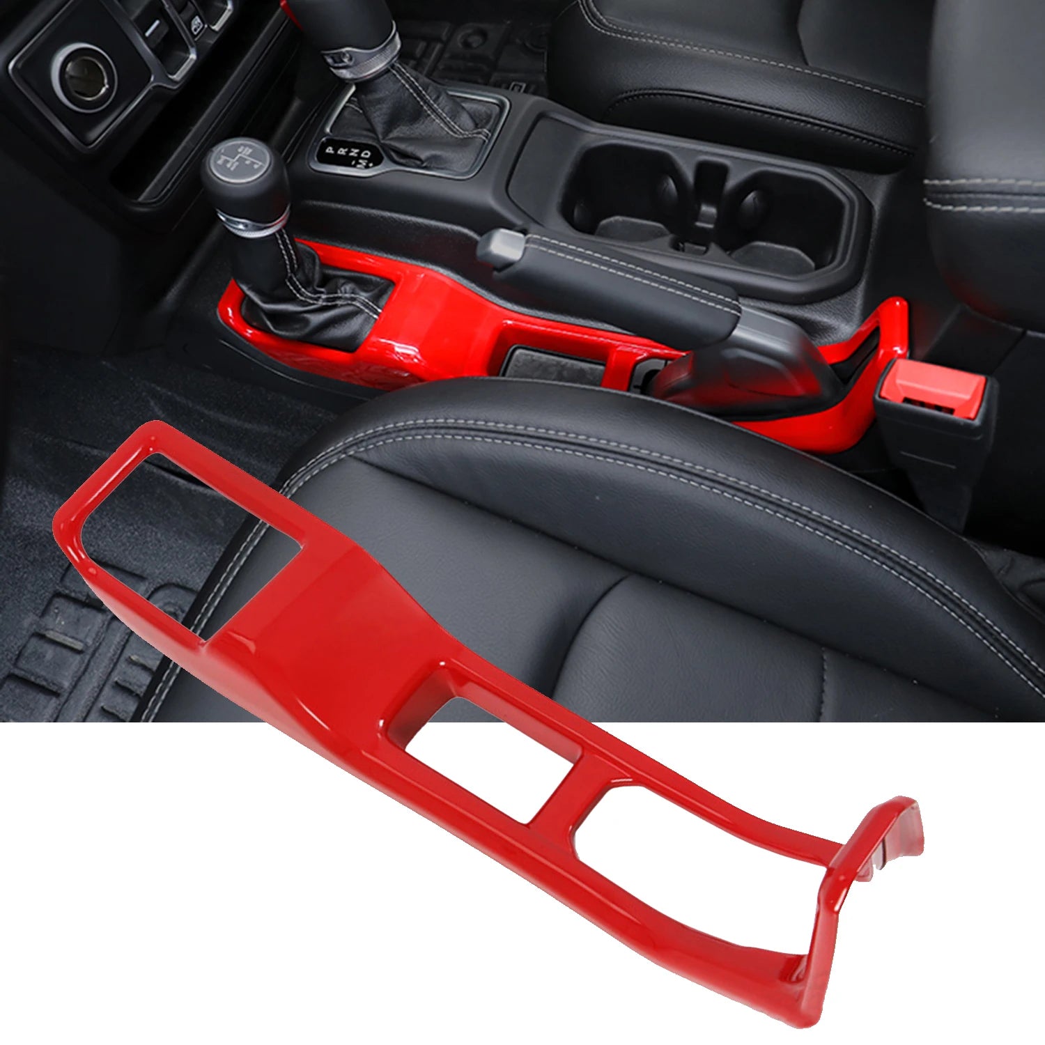 for Jeep Wrangler JL 2018-2023 Interior Accessories 4 Wheel Drive Emergency Brake Trim 4WD Decorative Cover Carbon Fiber Look