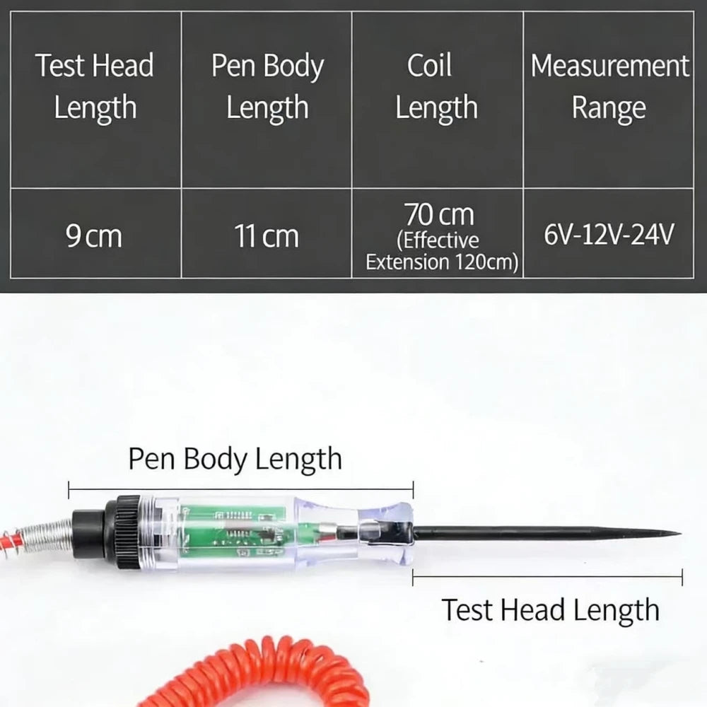 6V 12V 24V Car Truck Voltage Circuit Tester Auto Car Diagnostic Probe Test Pen Light Bulb Electric Measuring Pen Repair Tools