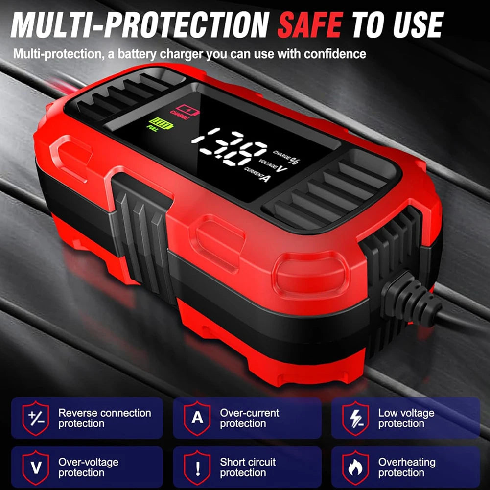 12V 2A Car Battery Charger Car Motorcycle Lead Acid Battery Charger Fully Automatic Battery Charger for Car Truck Battery