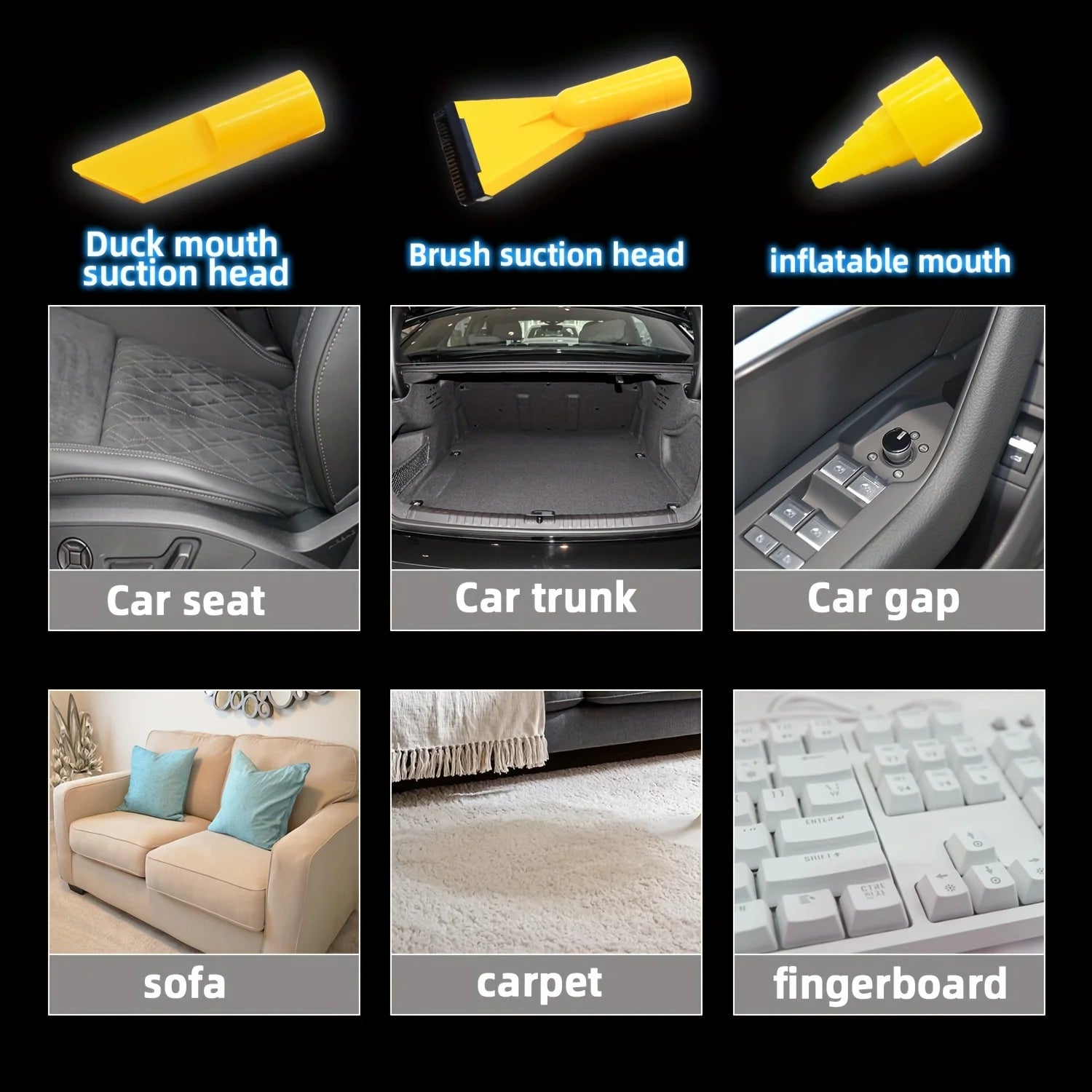 Multifunctional Vacuum Cleaner Dry/Wet DC 12V 60W High Power Car Portable Car Vacuum Cleaner Universal Cleaning Appliance