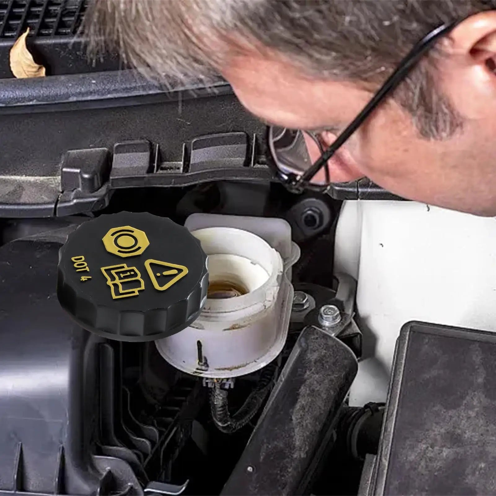 Brake Reservoir Cap Double-Layer Dustproof Brake Cap Replacement for Travel Adventure Vehicles Industrial Motorcycle Automotive