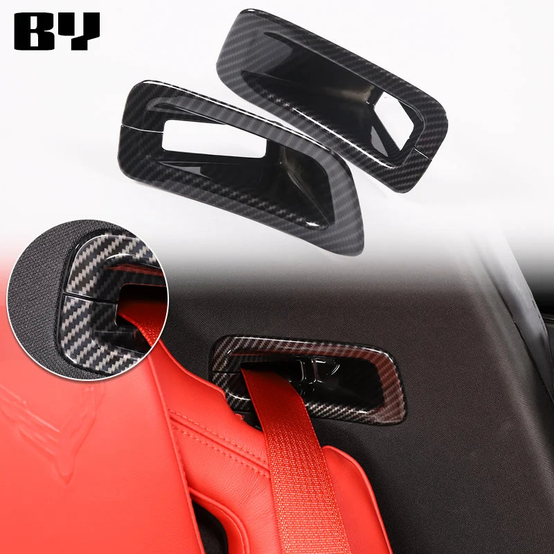 For Chevrolet Corvette C8 2020-2024 Car Accessory ABS Carbon Fiber Car Console Gear Shift Panel Cover door armrest Trim Sticker