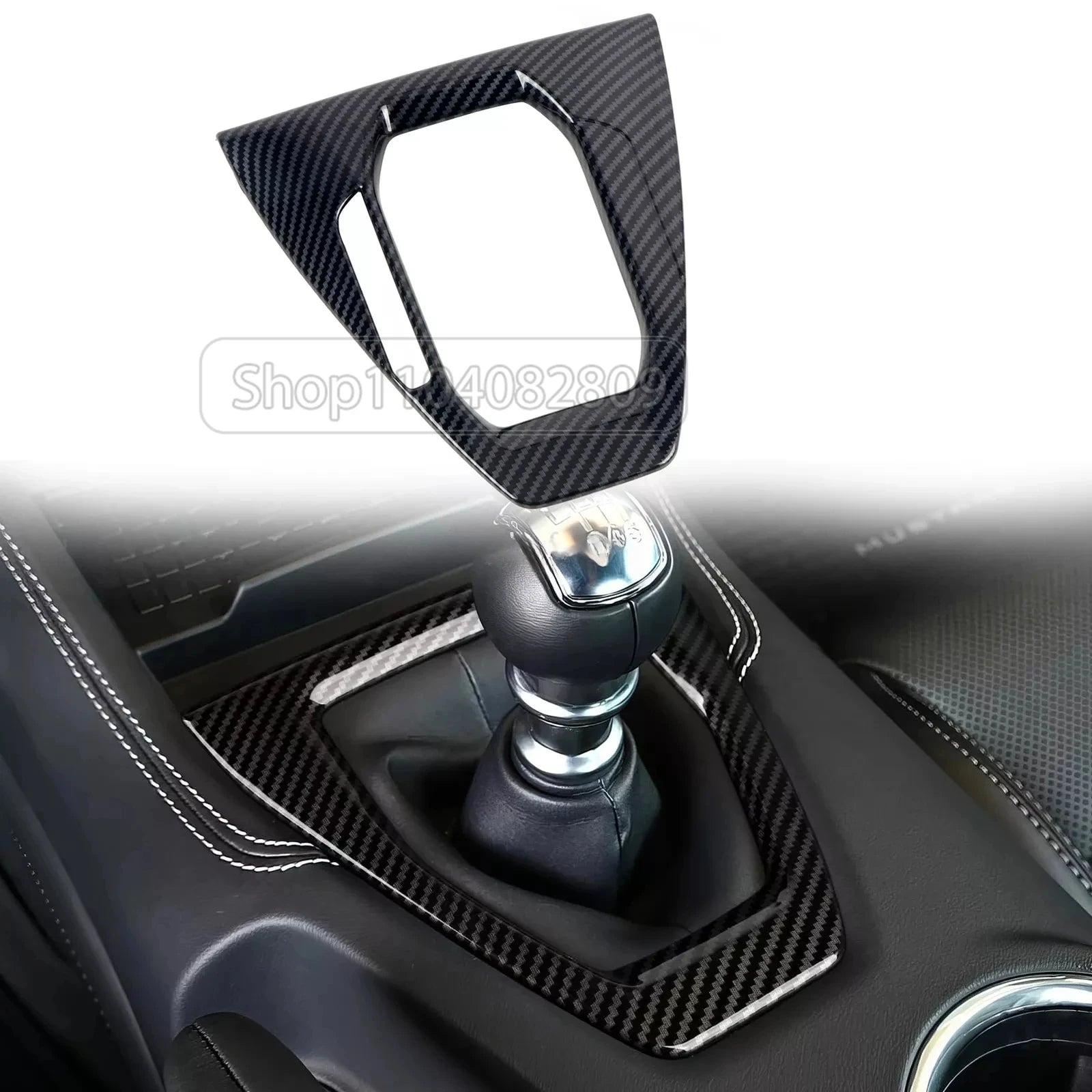 ABS Carbon Fiber Interior Accessories Kit Trim Cover For Ford Mustang AT MT 2024 2025 Center Conlose Gear Shift Panle Decoration