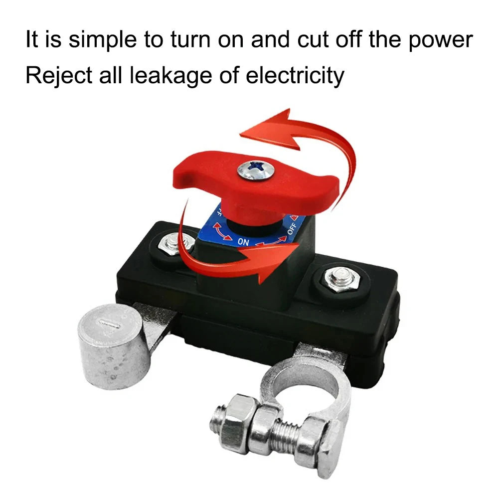 Car Battery Disconnect Switch 12V 24V Manual Power Cut Isolator For Vehicles Trucks Buses RVs Marine Boats Automotive Use