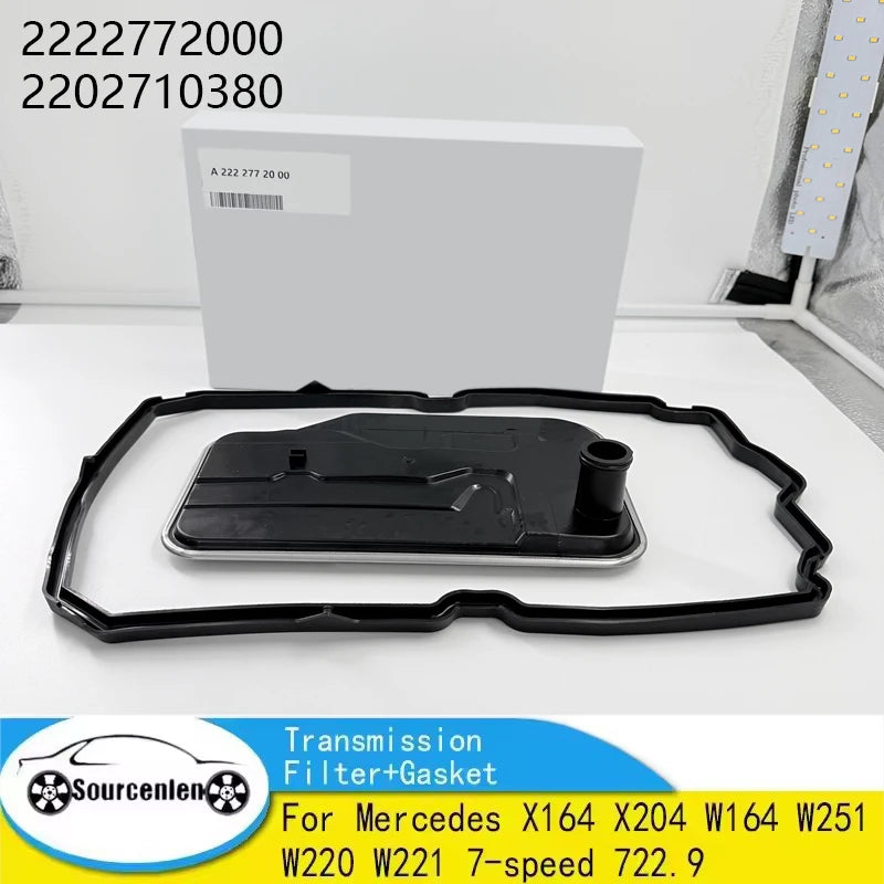 Transmission Filter+Gasket for Mercedes X164 X204 W164 W251 W220 W221 7-speed 722.9 OEM A89 2222772000 2202710380