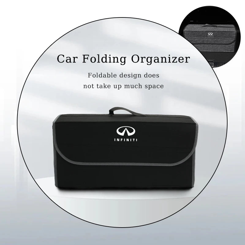 Felt Car Trunk Organizer Box Car Storage Bag Storage Organizer Tool For Infiniti Q50 FX35 Q30 G37 Q70 QX70 G35 Q60 QX50 QX60 QX8