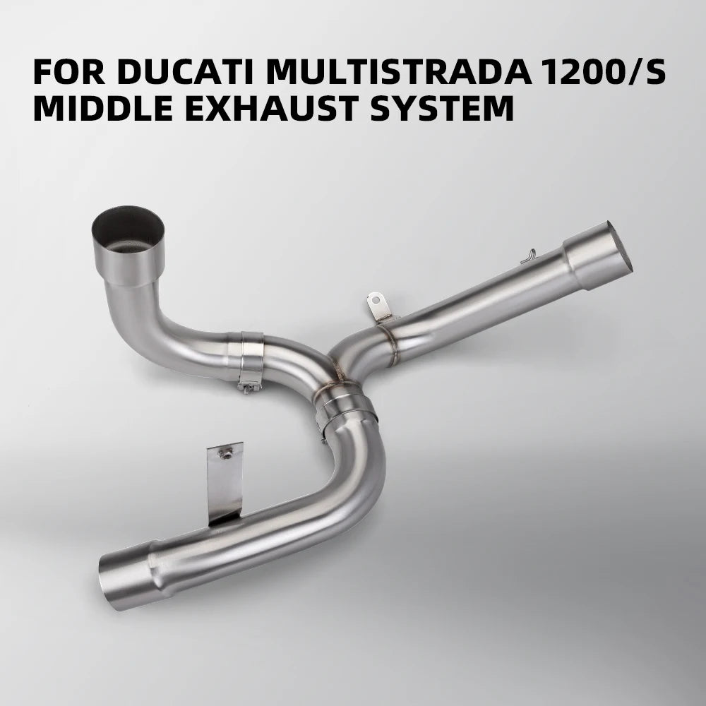 For Multistrada 1200 / S 2010 2011 2012-2014 MTS 1200 Escape Decat Pipe Motorcycle Exhaust Link Pipe Catalyst Delete Pipe