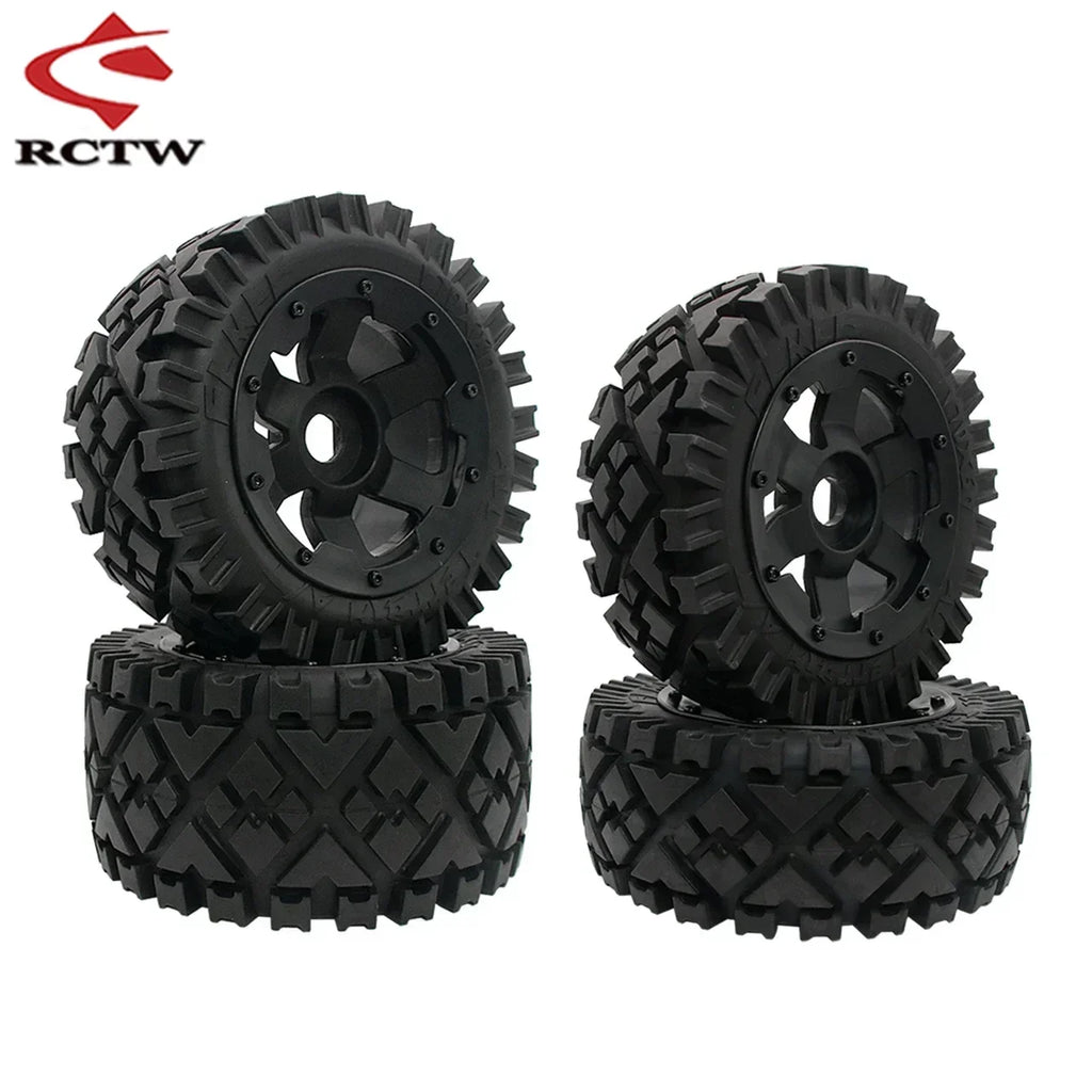 All Terrain Super Wear-resistant Complete Tyre Rear or Front Wheel Tire Set for 1/5 HPI ROFUN ROVAN KM BAJA 5B SS Rc Car Parts