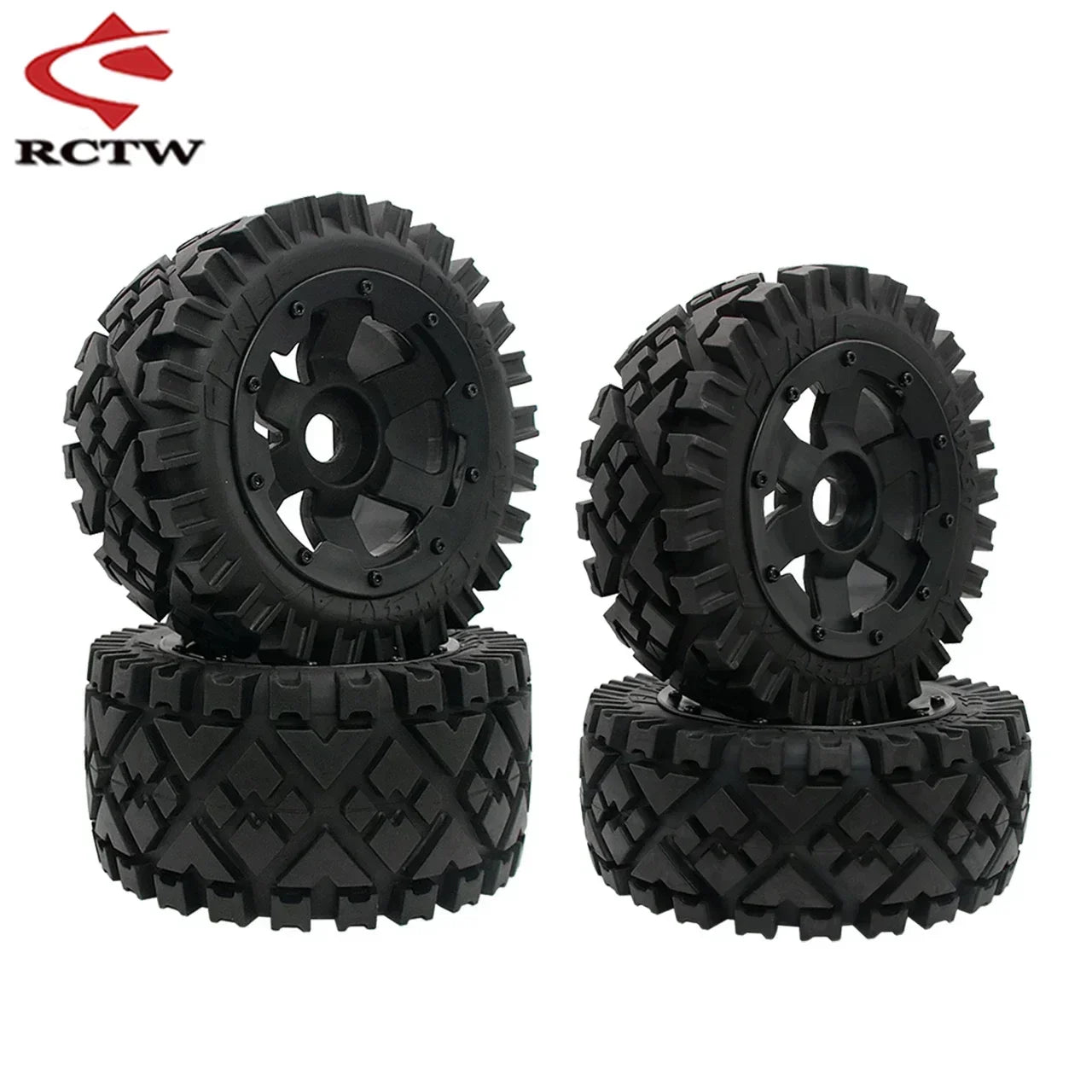 All Terrain Super Wear-resistant Complete Tyre Rear or Front Wheel Tire Set for 1/5 HPI ROFUN ROVAN KM BAJA 5B SS Rc Car Parts