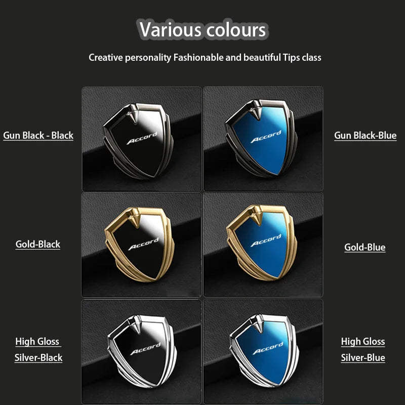 For Accord 8th gen 9th gen 10th gen 7th gen 11th gen 2009 2023 2024 Accessories Car Body Metal Shield 3D Emblem Sticker Badge