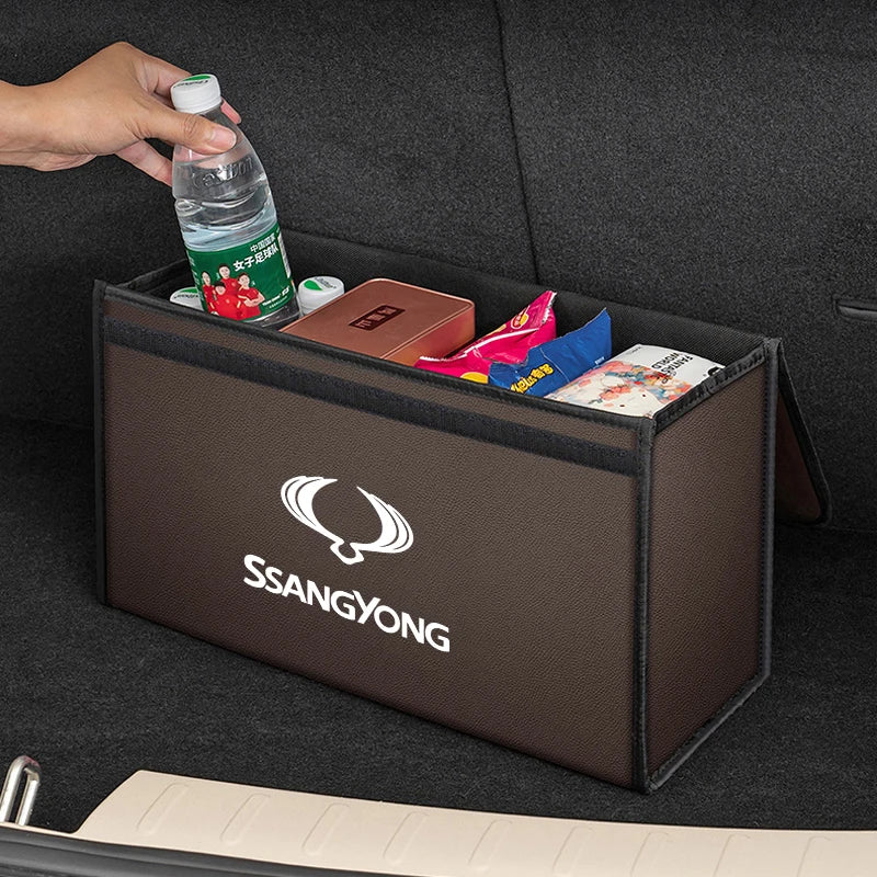 Car Trunk Organizer Box Foldable Storage Tidying Bag Auto Accessories For Ssangyong Rexton Tivoli Musso Kyron Korando Actyon