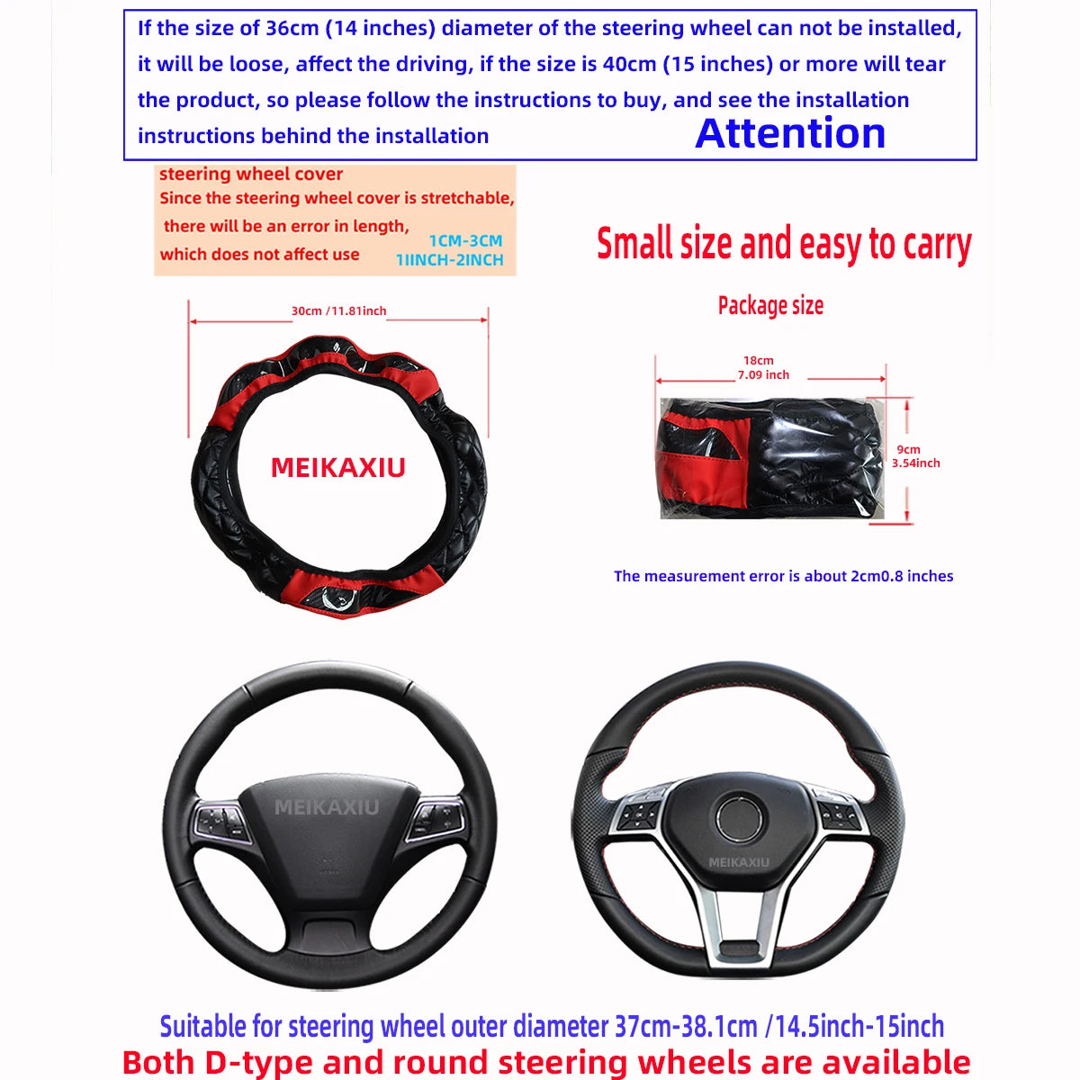 Car interior accessories - Crystal carbon fiber PU leather car interior lining without handle steering wheel cover suitable for